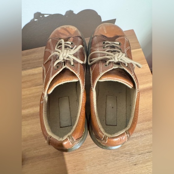 VTG Doc Martens Daisy Chunky Platform Oxfords Leather Brown Size 10 42 Y2K - Picture 9 of 10